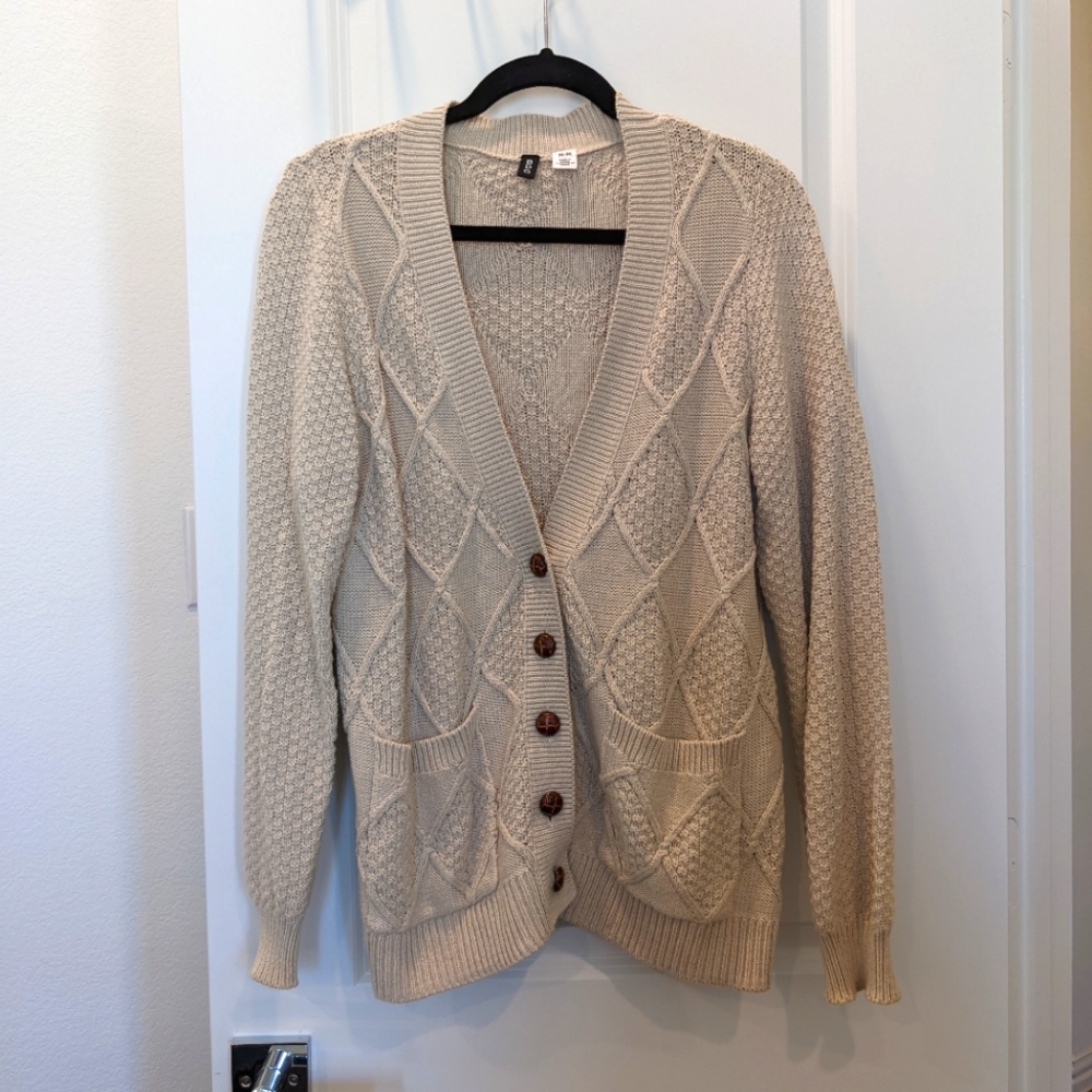 BDG Urban Outfitters | Creamy Beige Long Knit Cardigan M